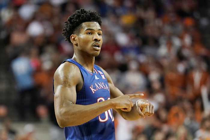 Kansas Jayhawks guard Ochai Agbaji (30) during the second half against the Texas Longhorns at Frank C. Erwin Jr. Center.